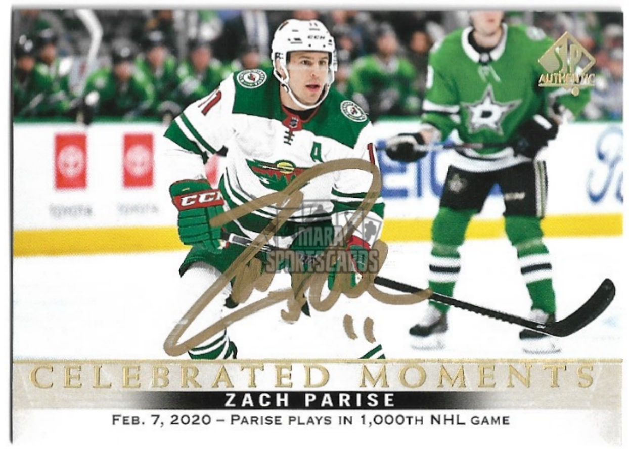 Auto Limited Celebrated Moments ZACH PARISE 20-21 UD SP Authentic