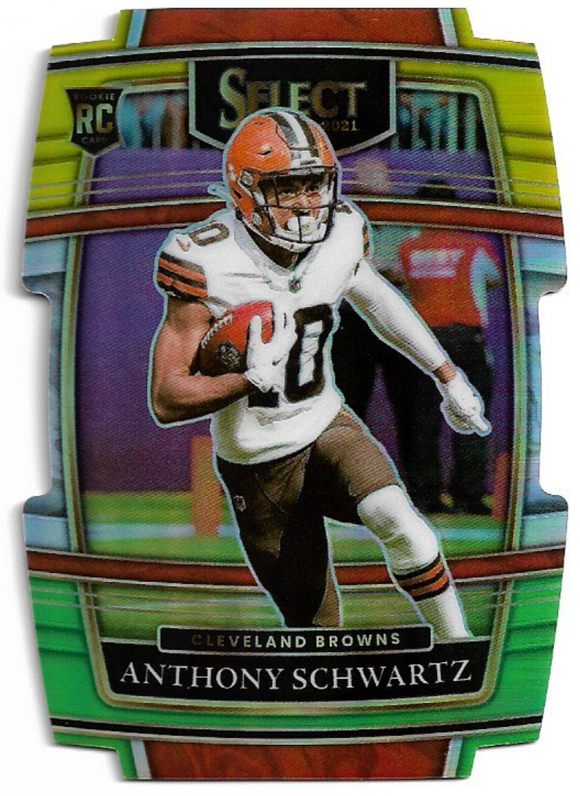 RC Green Yellow Die-Cut Concourse ANTHONY SCHWARTZ 2021 Panini Select Football