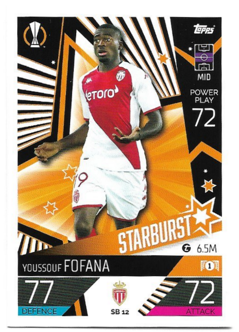 Starburst YOUSSOUF FOFANA 2023 Match Attax Extra UCL