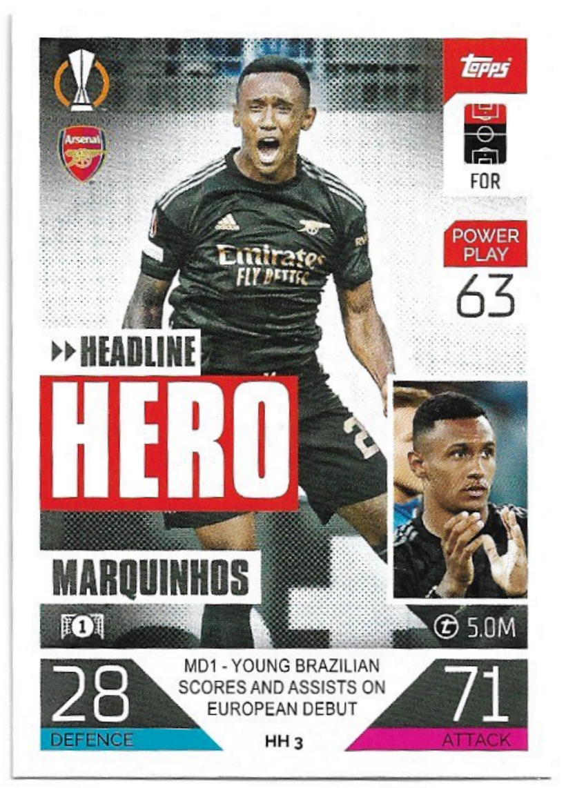 Headline Hero MARQUINHOS 2023 Match Attax Extra UCL