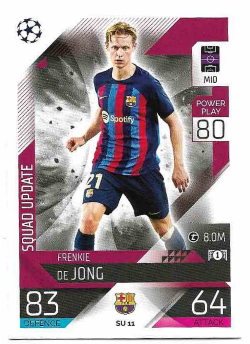 Squad Update FRENKIE DE JONG 2023 Match Attax Extra UCL