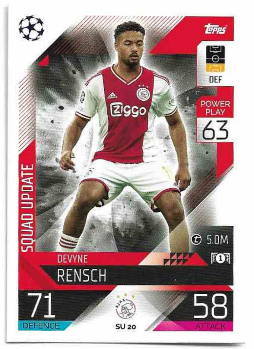 Squad Update DEVYNE RENSCH 2023 Match Attax Extra UCL