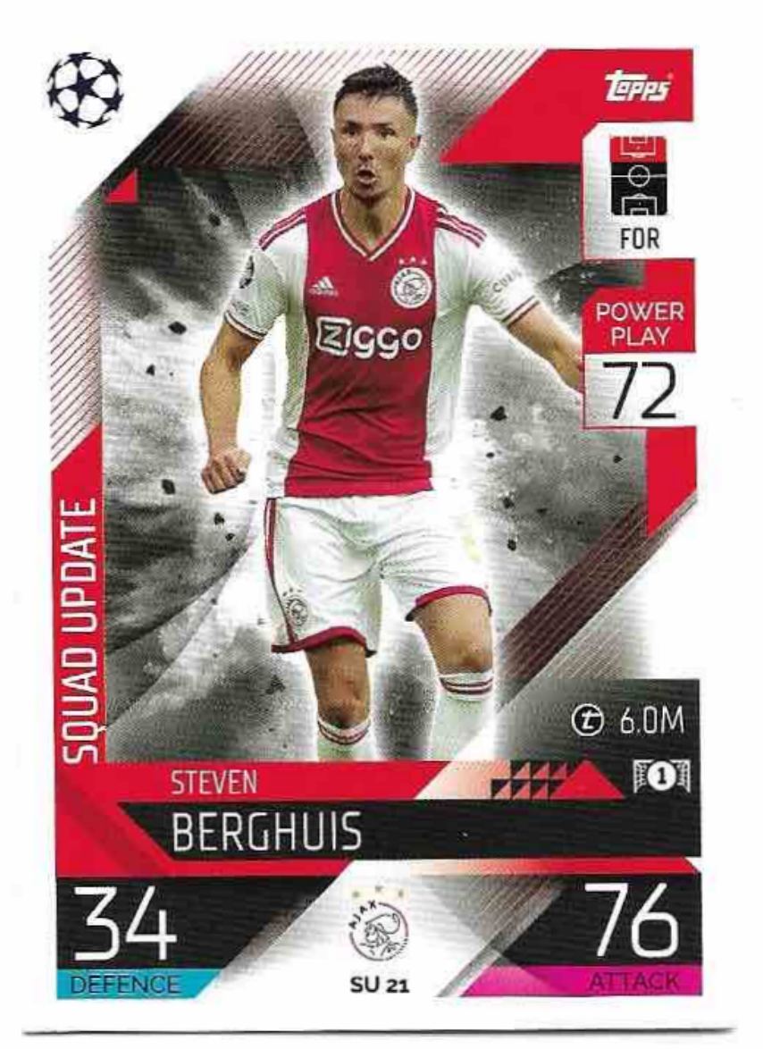 Squad Update STEVEN BERGHUIS 2023 Match Attax Extra UCL