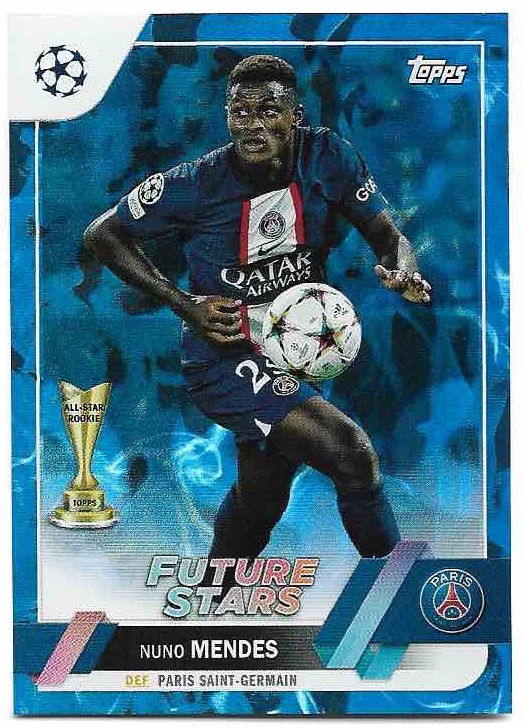 Blue Inferno Foil Future S. NUNO MENDES 22-23 Topps UEFA Club Competitions /125