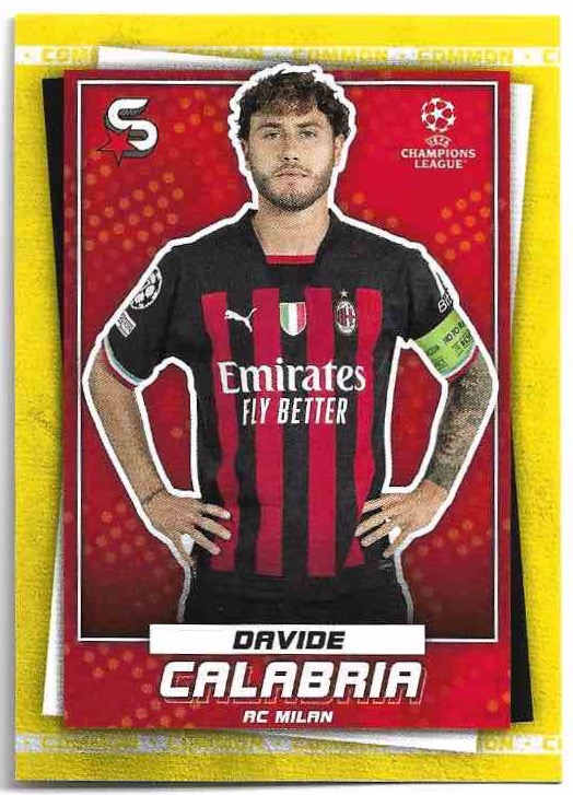 Common Yellow DAVIDE CALABRIA 22-23 Topps UEFA Superstars