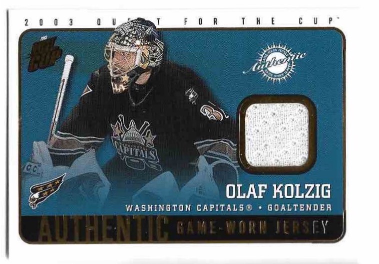 Authentic Game-Worn Jersey OLAF KOLZIG 02-03 Pacific Quest for the Cup