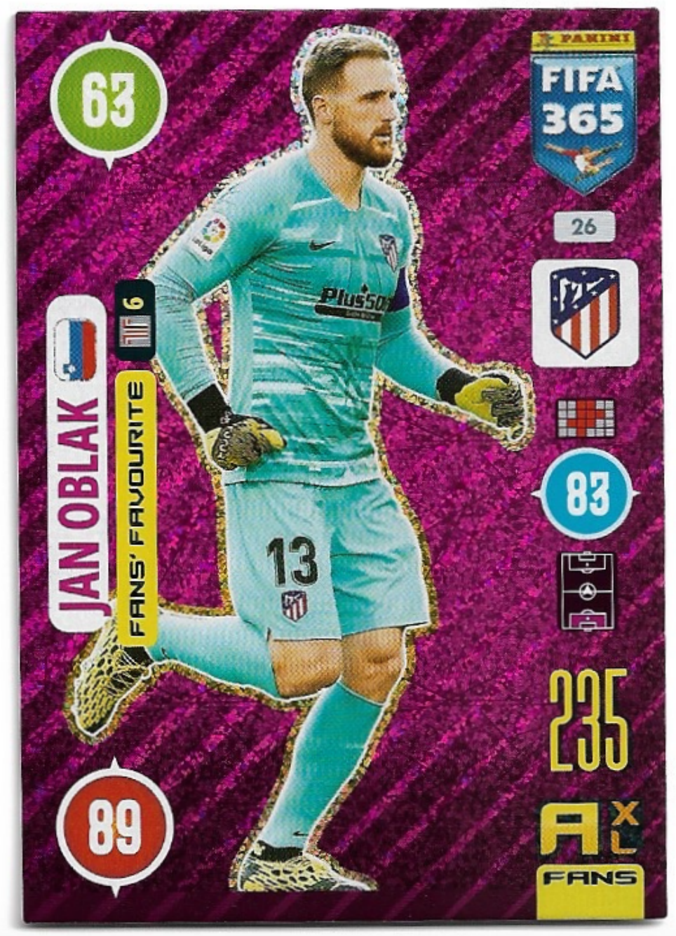 Fans' Favourite JAN OBLAK 2021 Panini FIFA 365