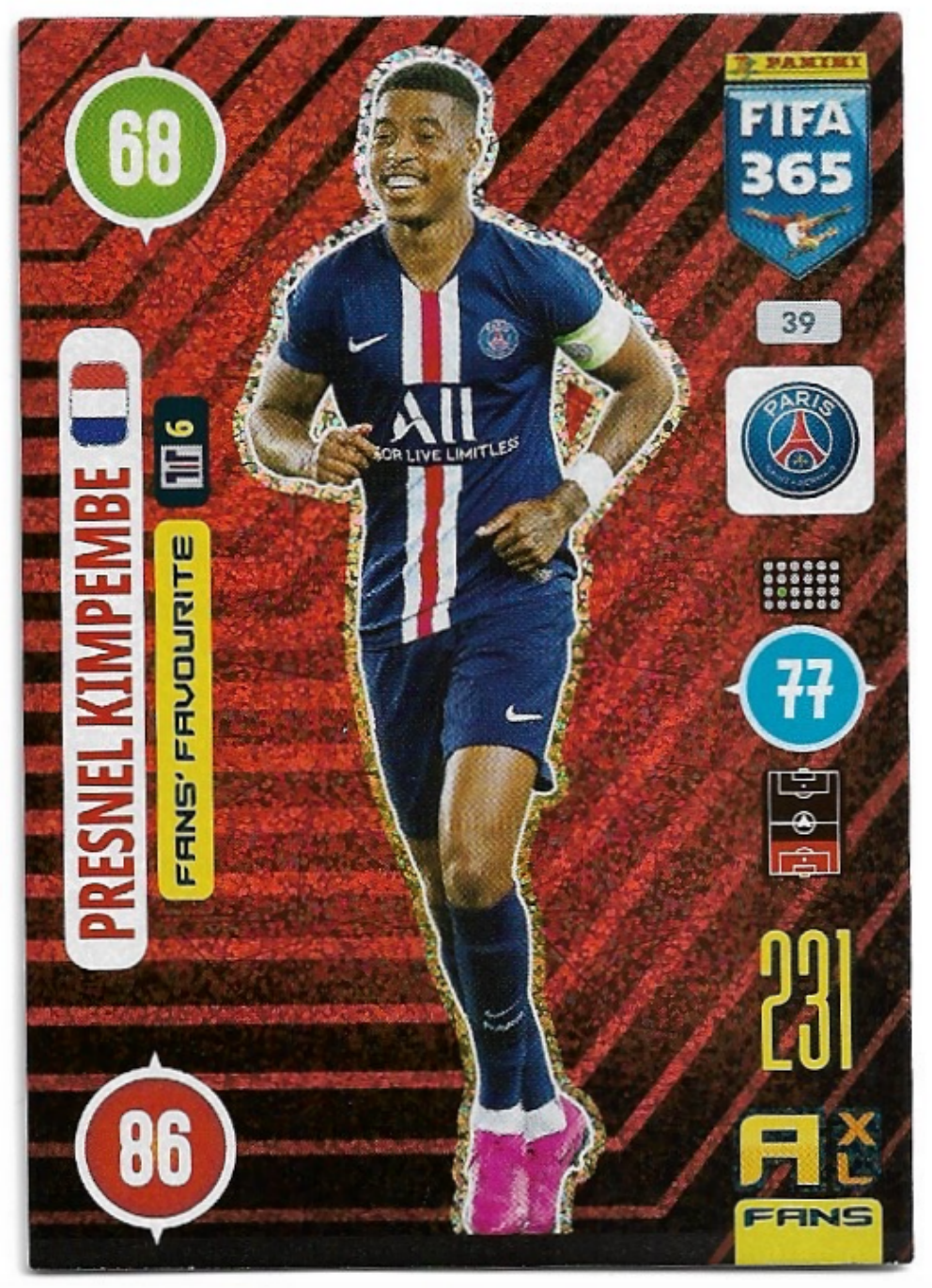 Fans' Favourite PRESNEL KIMPEMBE 2021 Panini FIFA 365