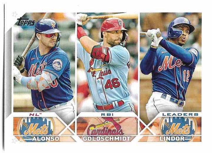 2022 Leaders ALONSO/GOLDSCHMIDT/LINDOR 2023 Topps Series 1 Baseball