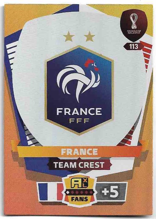 Team Crest FRANCE Panini Adrenalyn XL World Cup 2022