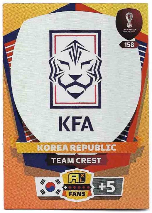 Team Crest KOREA REPUBLIC Panini Adrenalyn XL World Cup 2022