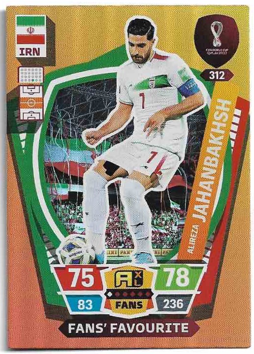 Fans' Favourite ALIREZA JAHANBAKHSH Panini Adrenalyn XL World Cup 2022