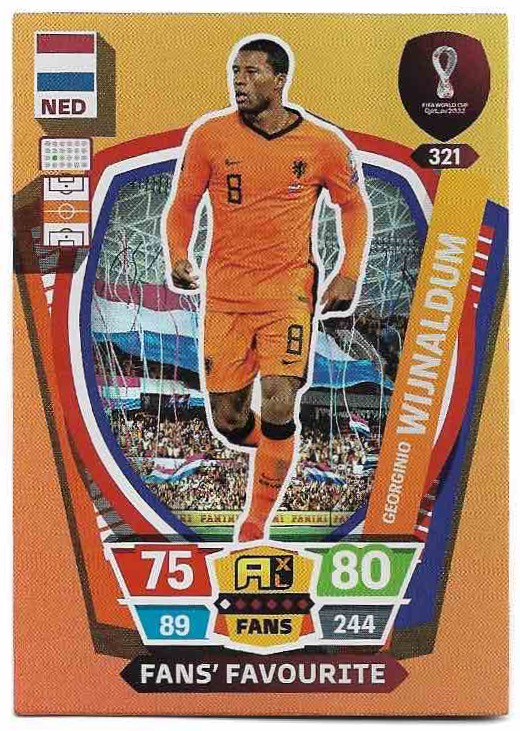 Fans' Favourite GEORGINIO WIJNALDUM Panini Adrenalyn XL World Cup 2022