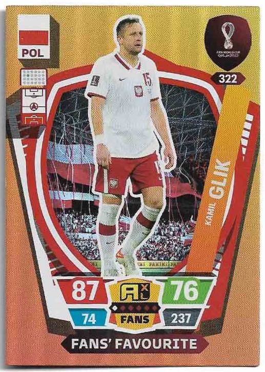 Fans' Favourite KAMIL GLIK Panini Adrenalyn XL World Cup 2022