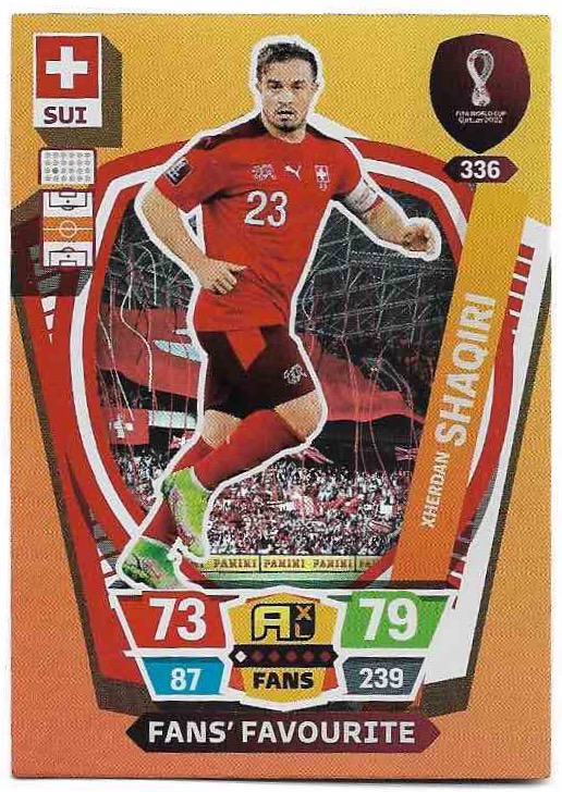 Fans' Favourite XHERDAN SHAQIRI Panini Adrenalyn XL World Cup 2022