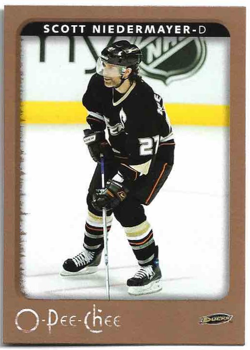 SCOTT NIEDERMAYER 06-07 UD O-Pee-Chee OPC (horší tisk, poškození z výroby)