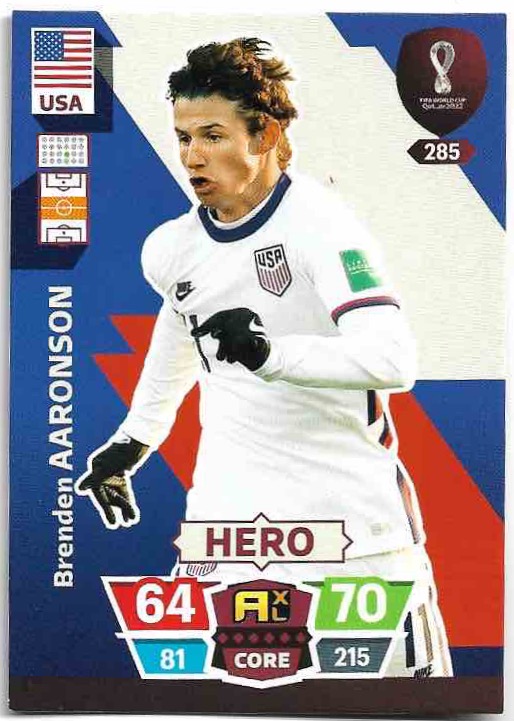 Hero BRENDEN AARONSON Panini Adrenalyn XL World Cup 2022