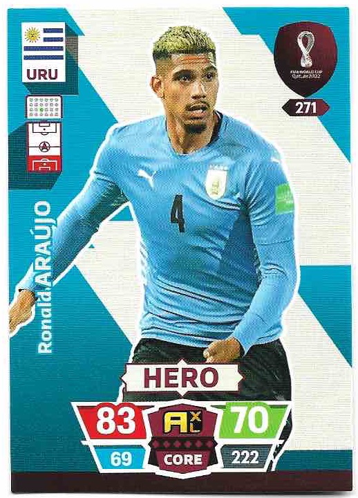 Hero RONALD ARAUJO Panini Adrenalyn XL World Cup 2022