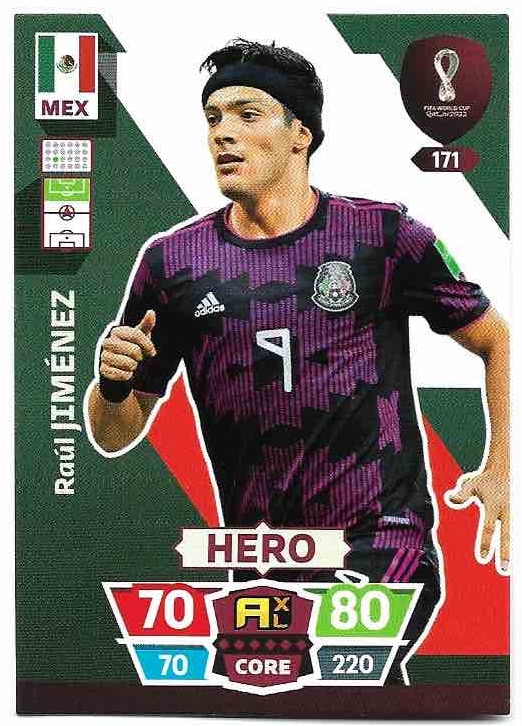 Hero RAUL JIMENEZ Panini Adrenalyn XL World Cup 2022