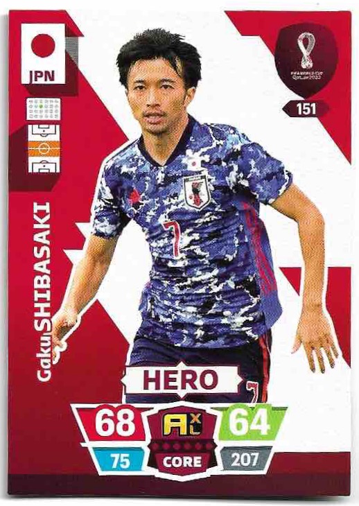 Hero GAKU SHIBASAKI Panini Adrenalyn XL World Cup 2022