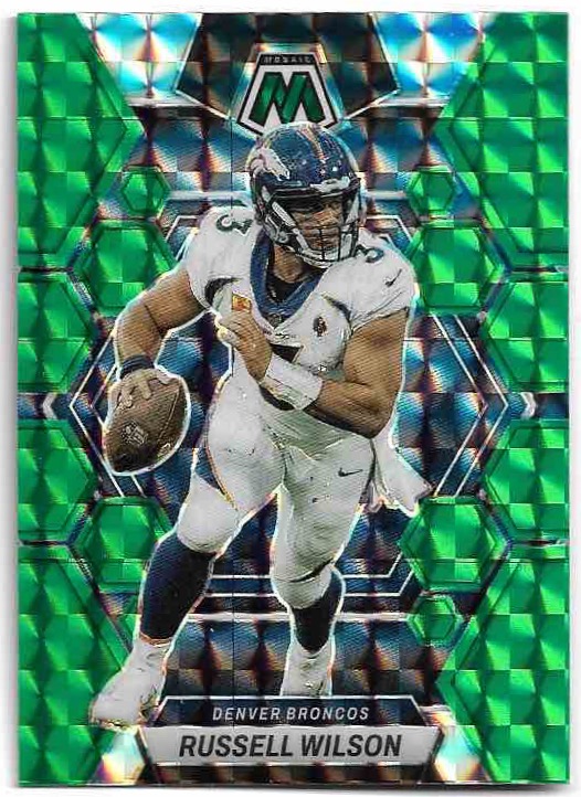 Green Mosiac Prizm RUSSELL WILSON 2023 Panini Mosaic Football