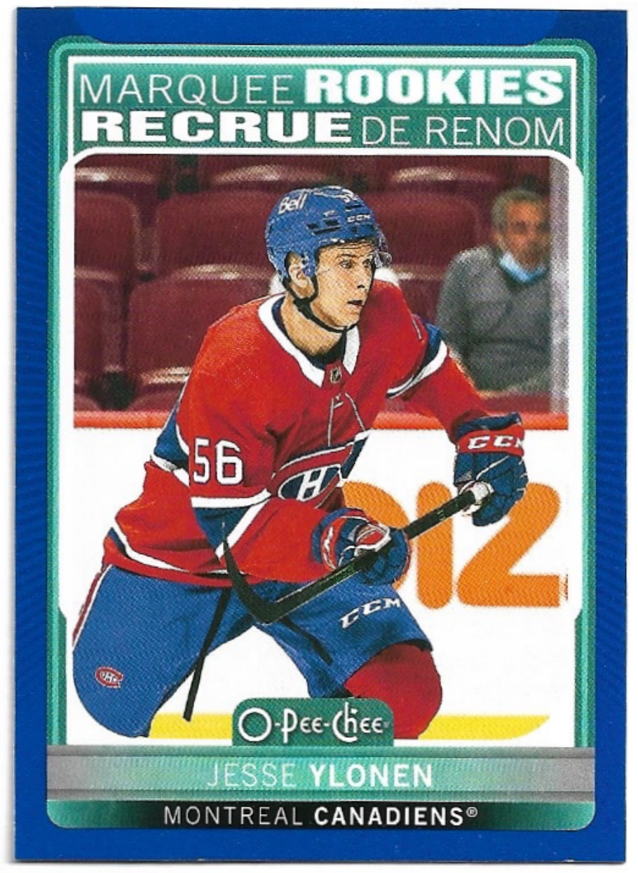 Update Marquee Rookie Blue Border JESSE YLONEN 21-22 UD O-Pee-Chee OPC