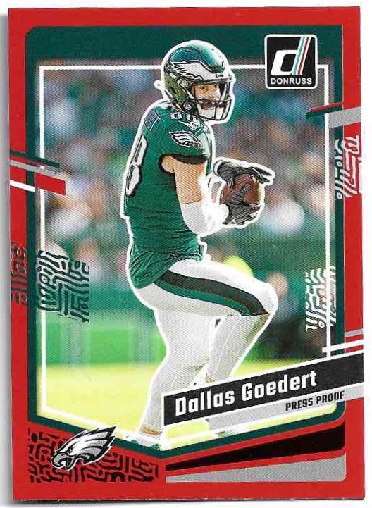 Red Press Proof DALLAS GOEDERT 2023 Panini Donruss Football