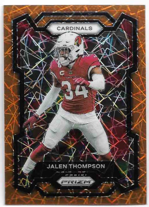 Orange Lazer Prizm JALEN THOMPSON 2023 Panini Prizm Football