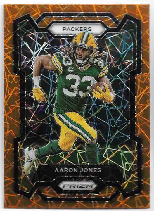 Orange Lazer Prizm AARON JONES 2023 Panini Prizm Football