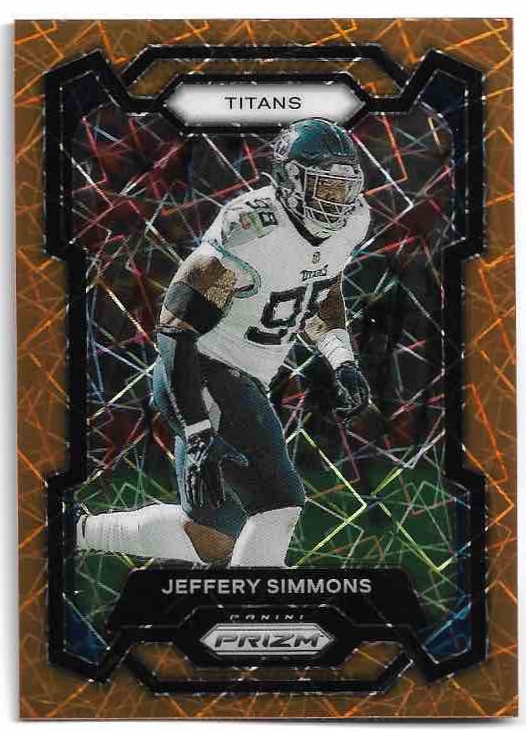 Orange Lazer Prizm JEFFERY SIMMONS 2023 Panini Prizm Football