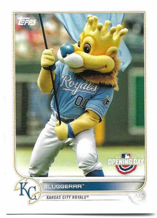 Mascot SLUGGERRR KANSAS CITY ROYALS 2022 Topps Opening Day Baseball