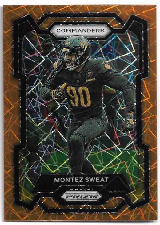 Orange Lazer Prizm MONTEZ SWEAT 2023 Panini Prizm Football