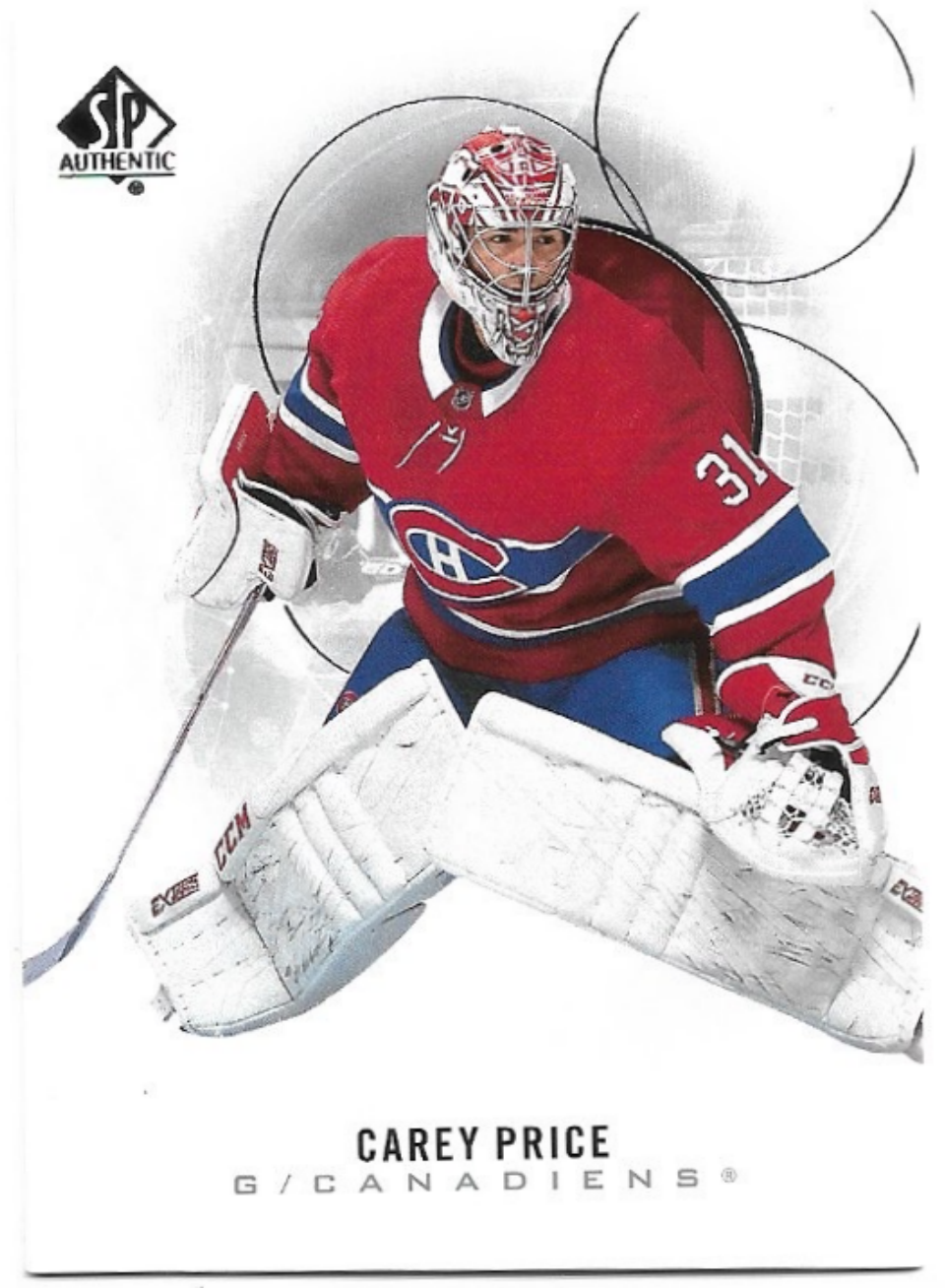 CAREY PRICE 20-21 UD SP Authentic