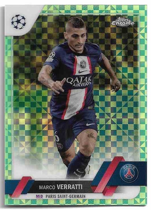 Neon Green X-Fractor MARCO VERRATTI 22-23 Topps Chrome UEFA CC /399