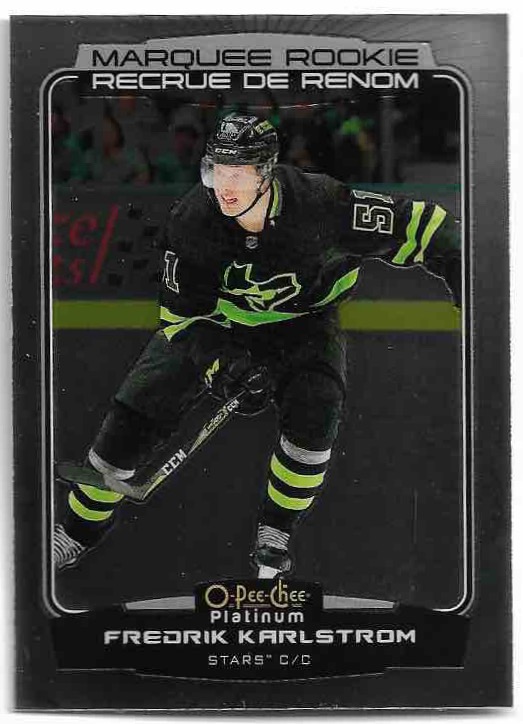 Marquee Rookie FREDRIK KARLSTROM 22-23 UD O-Pee-Chee OPC Platinum