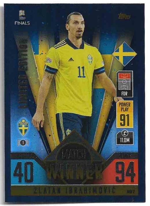 Limited Edition Match Winner ZLATAN IBRAHIMOVIC 2022 Topps Match Attax 101 RtUNLF