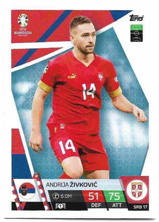 ANDRIJA ZIVKOVIC 2024 EURO Match Attax