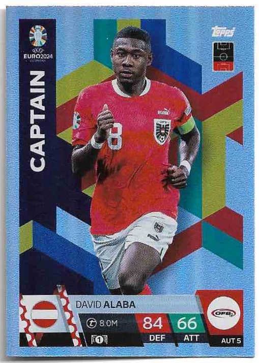 Captain DAVID ALABA 2024 EURO Match Attax