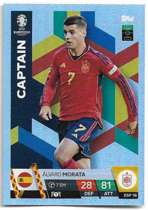 Captain ALVARO MORATA 2024 EURO Match Attax