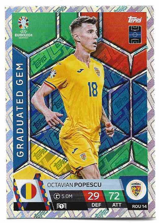 Holographic Graduated Gem OCTAVIAN POPESCU 2024 EURO Match Attax