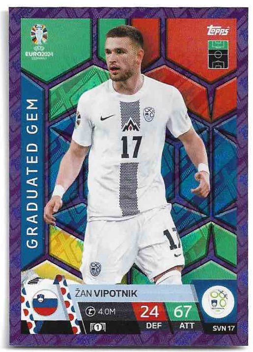 Purple Sapphire Graduated Gem ZAN VIPOTNIK 2024 EURO Match Attax