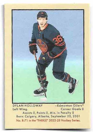 Rookie Wrapper Back 51 Retro DYLAN HOLLOWAY 22-23 UD Parkhurst Champions