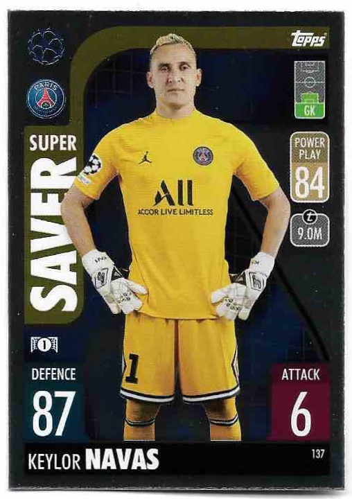 Super Saver KEYLOR NAVAS 21-22 Topps Match Attax UCL