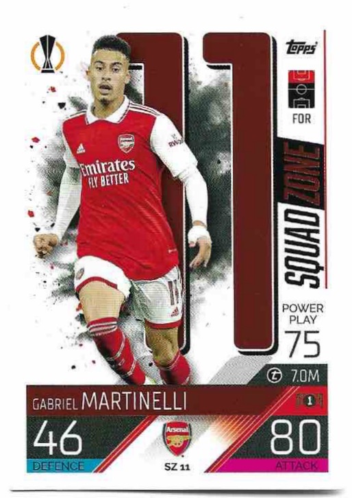 Squad Zone GABRIEL MARTINELLI 2023 Match Attax Extra UCL