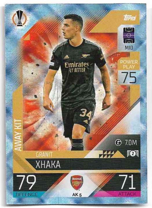 Crystal Away Kit GRANIT XHAKA 2023 Match Attax Extra UCL