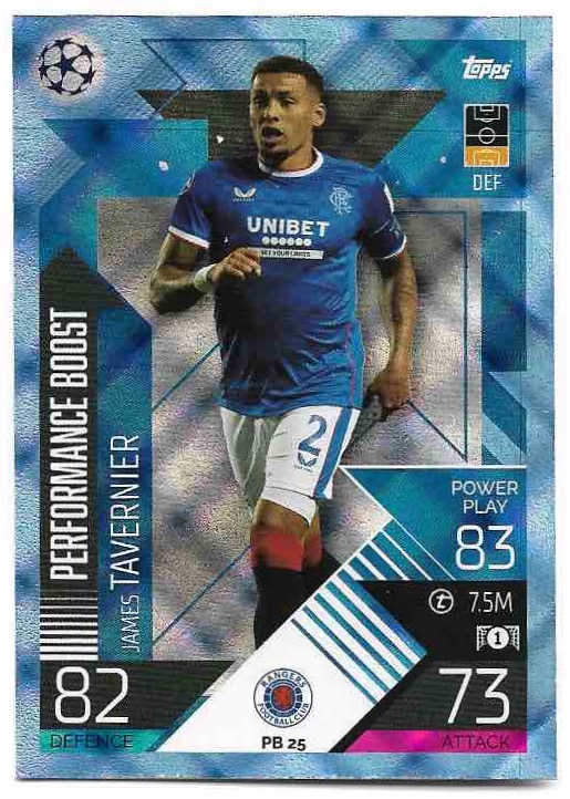 Crystal Performance Boost JAMES TAVERNIER 2023 Match Attax Extra UCL