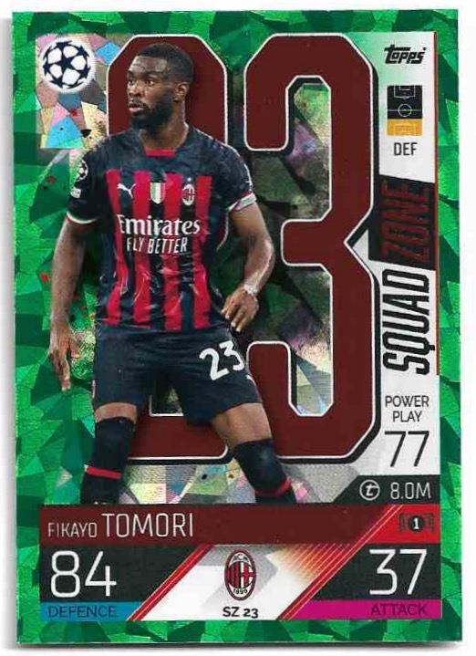 Emerald Foil Squad Zone FIKAYO TOMORI 2023 Match Attax Extra UCL