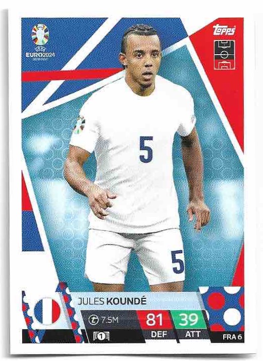 JULES KOUNDE 2024 EURO Match Attax