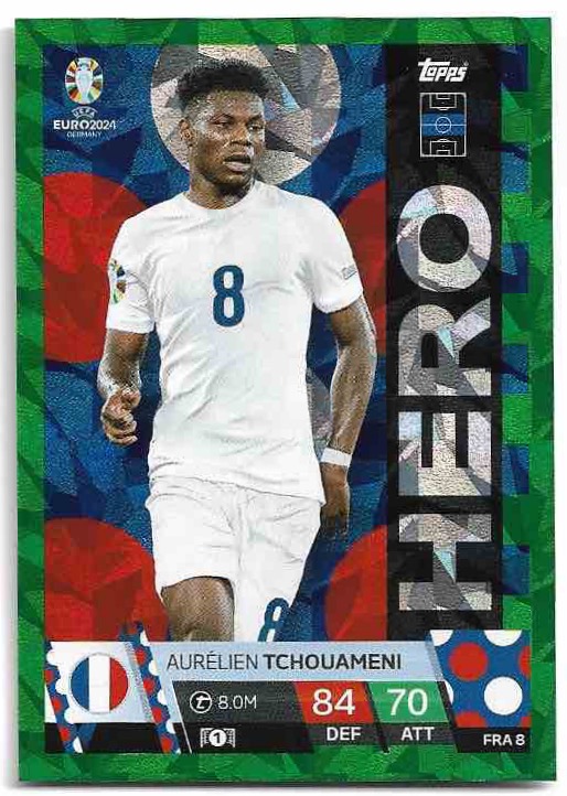 Emerald Hero AURELIEN TCHOUAMENI 2024 EURO Match Attax