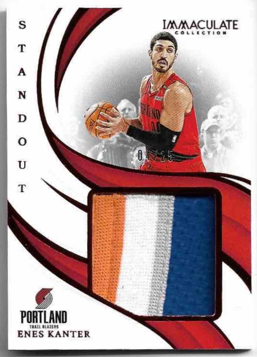 Jersey Red Standout ENES KANTER 18-19 Panini Immaculate Collection Basketball /25